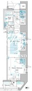 サンウッドフラッツ新宿四谷三丁目 1102 間取り図