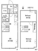 グランパセオ下北沢2 102 間取り図
