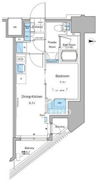 ルフォンプログレ田原町 501 間取り図