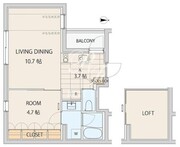 エスセナーリオ市谷薬王寺 502 間取り図
