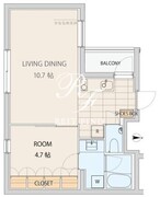 エスセナーリオ市谷薬王寺 203 間取り図