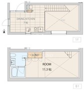 エスセナーリオ市谷薬王寺 104 間取り図