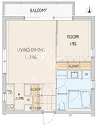 エスセナーリオ市谷薬王寺 401 間取り図