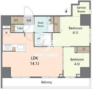アリビス東京尾久 1401 間取り図