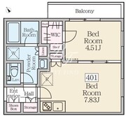 レーヴレジデンス三軒茶屋 401 間取り図