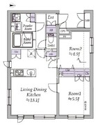 アトリオフラッツ日暮里 501 間取り図