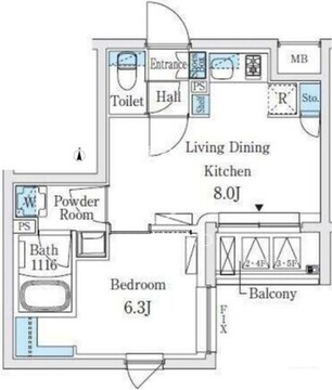 ソラシアレジデンス亀戸 308 間取り図