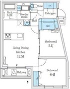 ソラシアレジデンス亀戸 206 間取り図