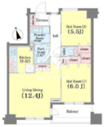 カスタリア荒川 1503 間取り図
