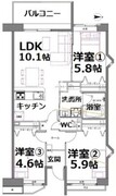 アクティ目黒駅前 2-509 間取り図