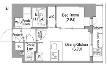 コンフォリア・リヴ新中野サウス 305 間取り図