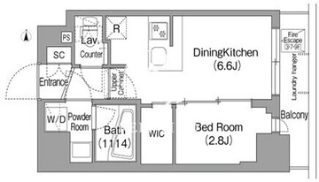 コンフォリア・リヴ新中野サウス 707 間取り図