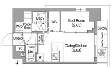 コンフォリア・リヴ新中野サウス 907 間取り図