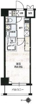 レオーネ新御徒町 202 間取り図