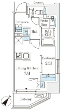 パークアクシス赤坂 701 間取り図