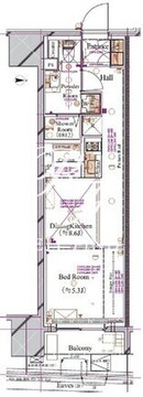 ブランシエスタ浅草蔵前 607 間取り図