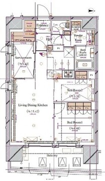 ブランシエスタ浅草蔵前 1207 間取り図