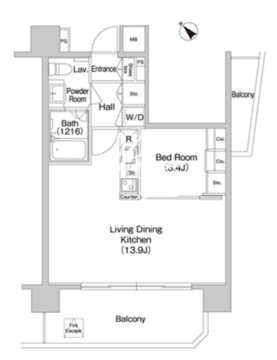 コンフォリア南砂町 1904 間取り図