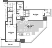ブリリアイストタワー勝どき 29階84.82㎡ 間取り図