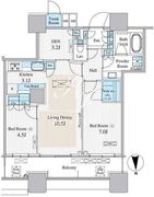 パークシティ大崎ザタワー 1020 間取り図