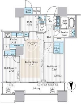パークシティ大崎ザタワー 1020 間取り図