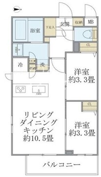 ラペルラ中野 204 間取り図
