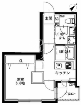 市ヶ谷仲之町ヒルズ N-206 間取り図