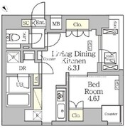 アジールコート松濤 601 間取り図