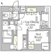 アジールコート松濤 401 間取り図