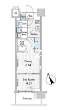 プレノ清澄庭園 423 間取り図