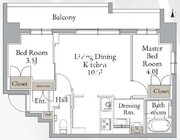 ライブカーサ高円寺 401 間取り図