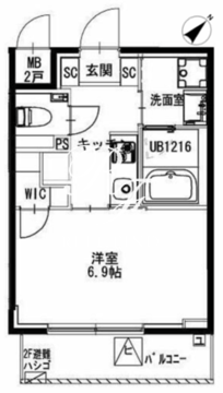 市ヶ谷仲之町ヒルズ N-405 間取り図