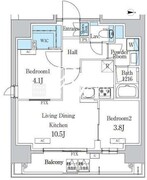 デュオフラッツ浅草蔵前 902 間取り図