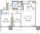 ブリリアタワー浜離宮 2507 間取り図