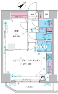 ジェノヴィア三ノ輪Ⅲスカイガーデン 701 間取り図
