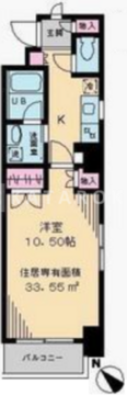 アヴェニール月島 402 間取り図