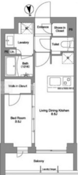 コンフォリア戸越公園 209 間取り図