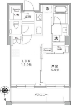 パークコート麻布十番ザ・タワー 1403 間取り図