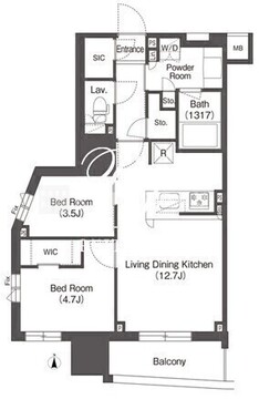 コンフォリア東上野 1214 間取り図