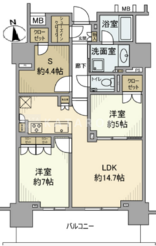プラウドタワー木場公園 10階 間取り図