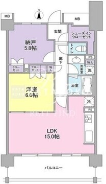 アンビエンテ経堂 208 間取り図