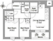 コンフォリア・リヴ南品川 326 間取り図