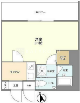 ミリアレジデンス赤坂 802 間取り図