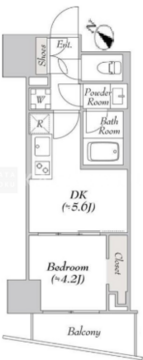 ルミーク北品川 301 間取り図
