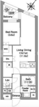 コンフォリア・リヴ渋谷本町 302 間取り図