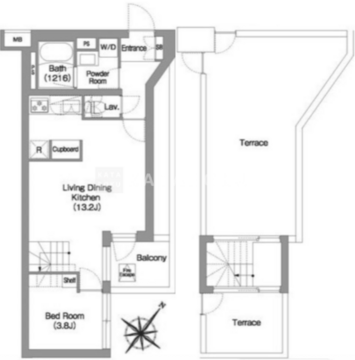 コンフォリア・リヴ渋谷本町 503 間取り図