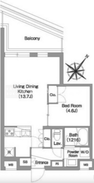 コンフォリア・リヴ渋谷本町 402 間取り図