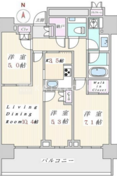 ザ・パークハウス晴海タワーズクロノレジデンス 3008 間取り図