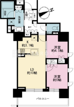 ウェリス六本木 1106 間取り図