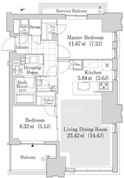 大崎ガーデンレジデンス 1201 間取り図